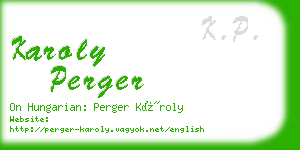 karoly perger business card